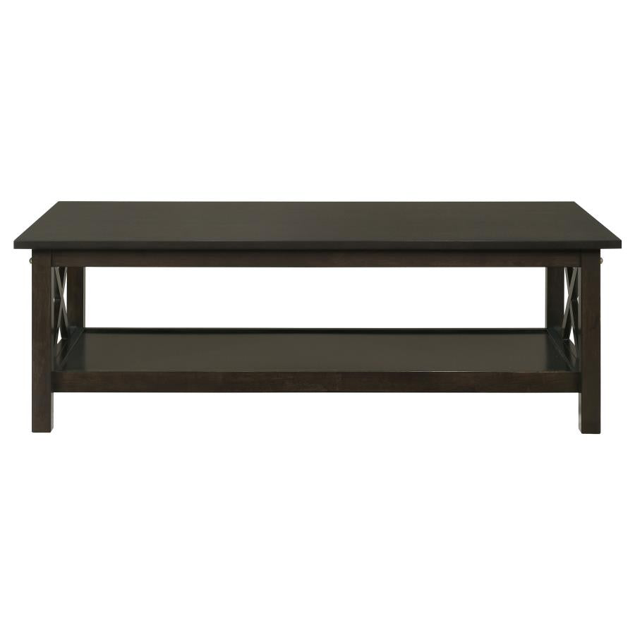 Rachelle 3-piece Rectangular Coffee Table Set Deep Merlot - 5909