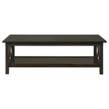 Rachelle 3-piece Rectangular Coffee Table Set Deep Merlot - 5909
