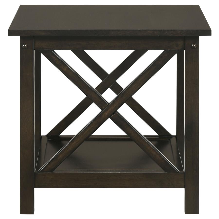 Rachelle 3-piece Rectangular Coffee Table Set Deep Merlot - 5909