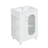 Modern Bathroom Vanity With Sink, Adjustable 2 Tier Shelf