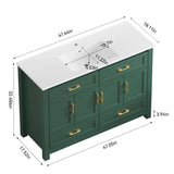 Bathroom Vanity With Sink Combo, 4 Soft Close Doors And 4 Drawers
