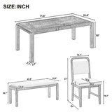 Extendable Dining Table Set With 4 Upholstered Chairs And 1 Bench