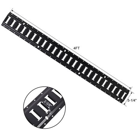 Heavy Duty E Track Tie-Down Rail Kit With O-Ring Anchors And Rope Tie Offs