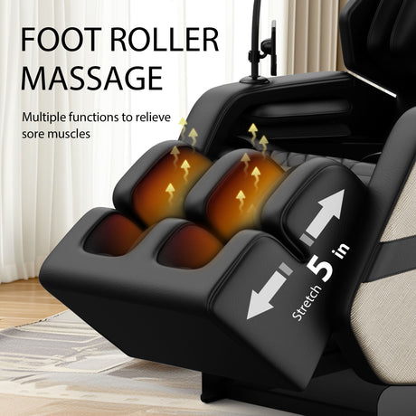 Massage Chair Recliner With Zero Gravity With Full Body Air Pressure - Black / Blue / Gold