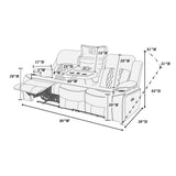 Power Motion Living Room Set With USB Port, Adjustable Headrest, Cup Holder