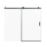 Frameless Single Sliding Soft Close Shower Doors, 3 / 8" Tempered Glass Reversible Installatio