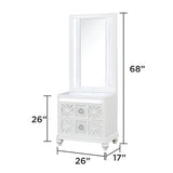 Abigale - Nightstand With Mirror Top, LED Lighting (Includes Mirror And Nightstand) - White