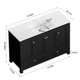 Bathroom Vanity With Sink Combo, 4 Soft Close Doors And 2 Drawers