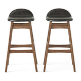 Contemporary Bar Stool With Stylish Seat And Small Backrest