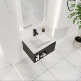 Wall Mounted Floating Bathroom Vanity With Open Shelf & Soft Close Door