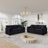 Modern Oversized Deep Seat Luxury 2 Piece Sofa Set With 4 Pillows