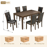 Dining Table Set With Upholstered Chairs, Rectangular Dining Table Set