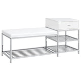 Yesler - 1 Drawer Storage Bench - Glossy White