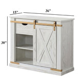 Console Table With Storage Drawer And Open Shelves - Antique White / Gold