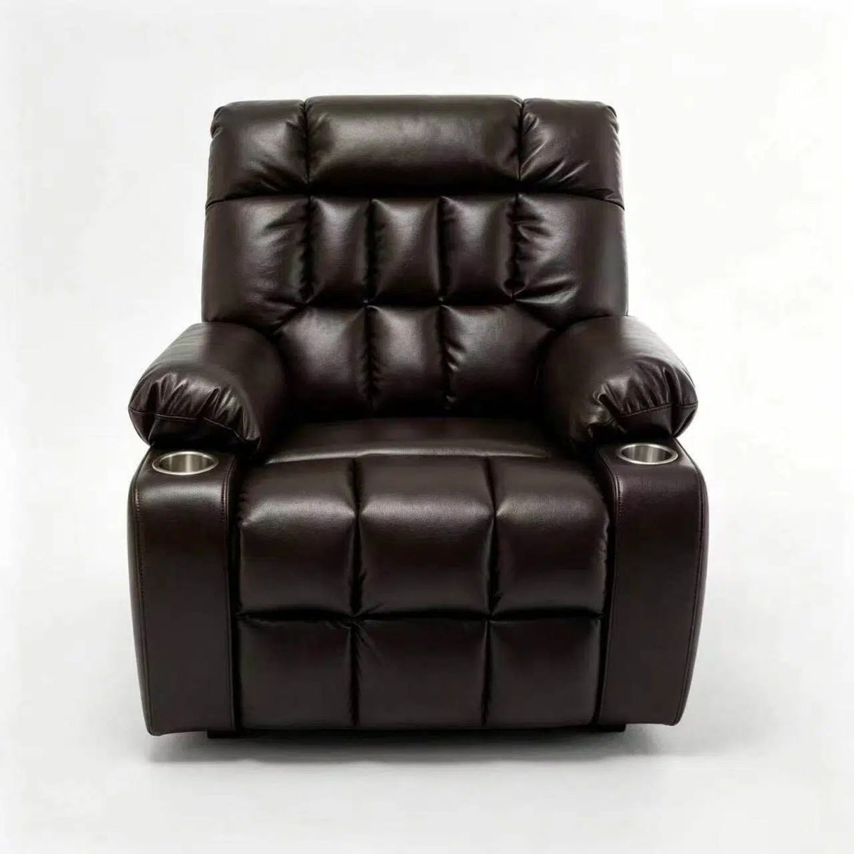 Lift Chair With Heat & Massage, 2 Pockets, 2 Cup Holders, Dual Remote - Wine Red