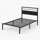 Platform Bed Frame With Charging Station & Headboard Storage