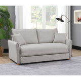 Oren - Chenille Sleeper Sectional Sofa With Storage 2 Toss Pillows - Gray