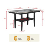 5 Piece Counter Dining Set With Table, Chairs - Black / Brown