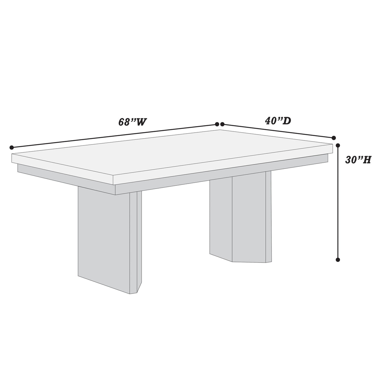 Dining Table For Kitchen - Black / White