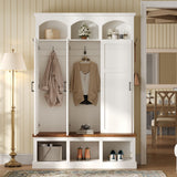 Classic Arched Design Hall Tree With 3 Hidden Storage