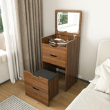 Vanity Desk With Lighted Mirror & Stool