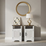 Farmhouse Nightstand With Charging Station & Storage