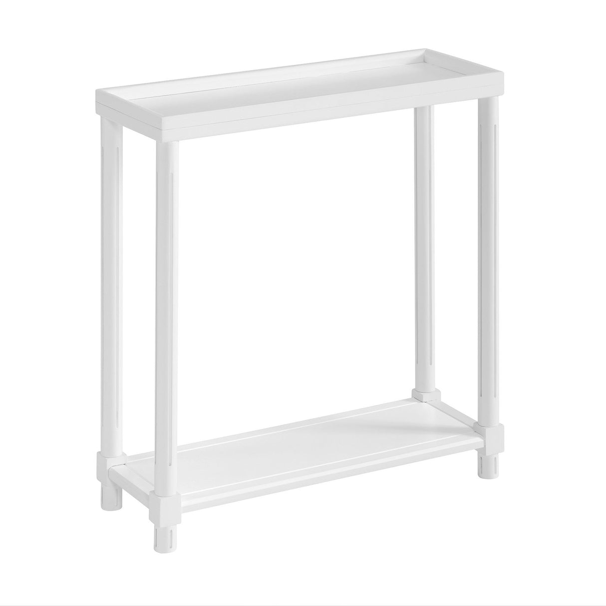 Narrow Side End Tables With Shelf (Set of 2)