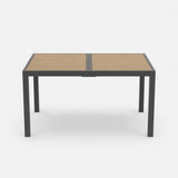 Rectangle Outdoor Patio Table With Slatted Top - Gray