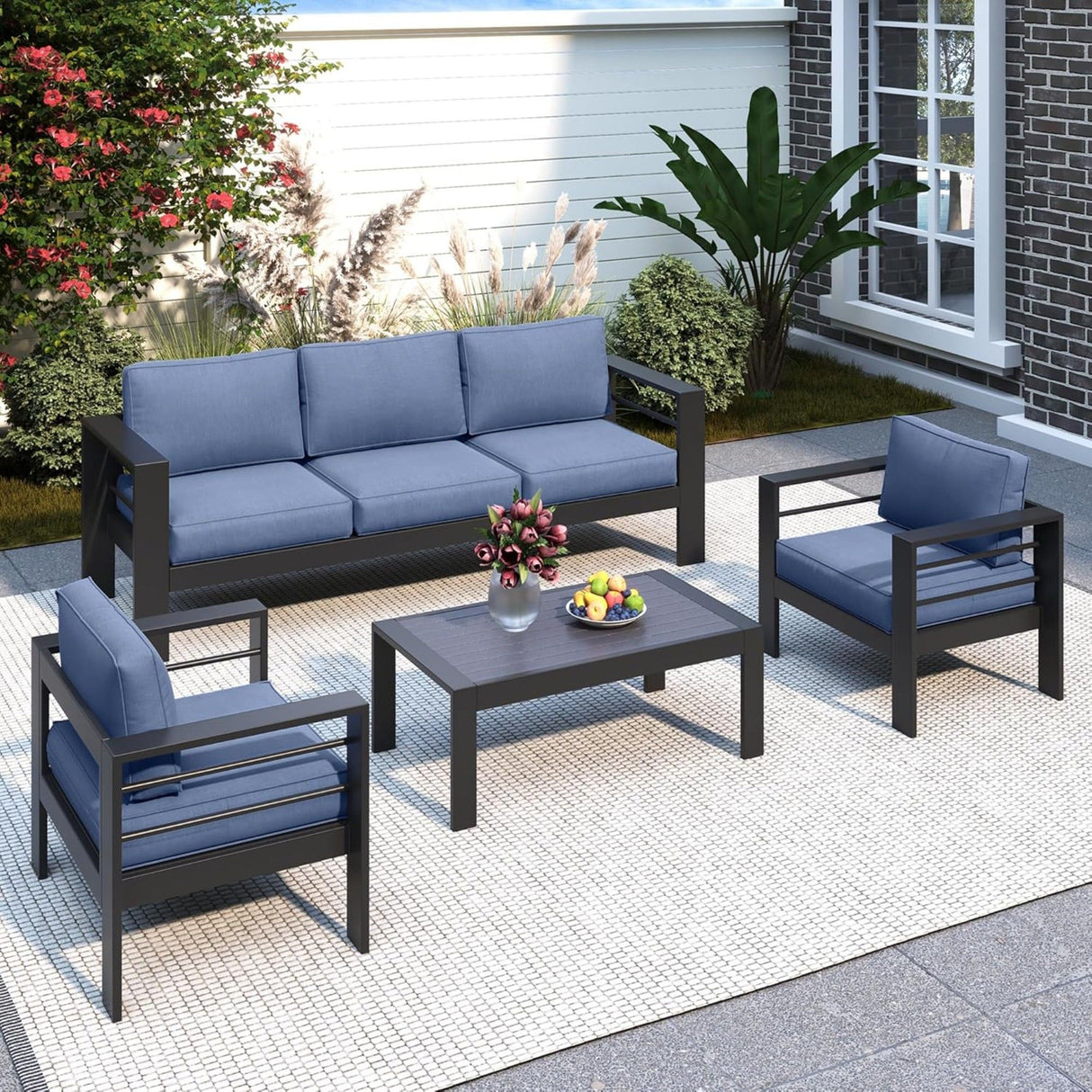 Outdoor Patio Set, All-Weather, Thick Cushions