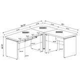 Ulloa - L Shaped Office Desk With Slide Out Keyboard Tray And Storage Drawers - Cappuccino