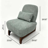 Curved Base Lazy Lounge Accent Chair - Blue / Brown
