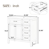 Modern Bathroom Vanity With Sink, Freestanding With Drawers And Doors