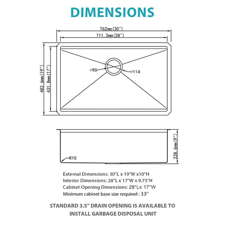 Stainless Steel Undermount Kitchen Sink With Workstation
