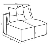 Amherst - Armless Chair With Accent Pillow - Gray