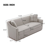 3 Seater Sofa With Wrap Around Armrests And Throw Pillows