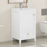 Bathroom Vanity With Sink, Soft Closing Cabinet Door, Storage Rack And Drawer