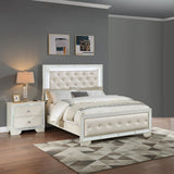 Eastern King Size Bed With LED Lights And Mirror Trim - Cream / Ivory