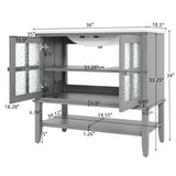 Bathroom Vanity With Ceramic Sink, Adjustable & Open Shelf