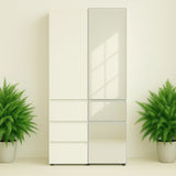 Elise - Slim Modular Closet Cabinet With Mirror - White