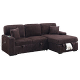 Convertible Sectional Upholstered Sleeper Sofa With Storage Chaise