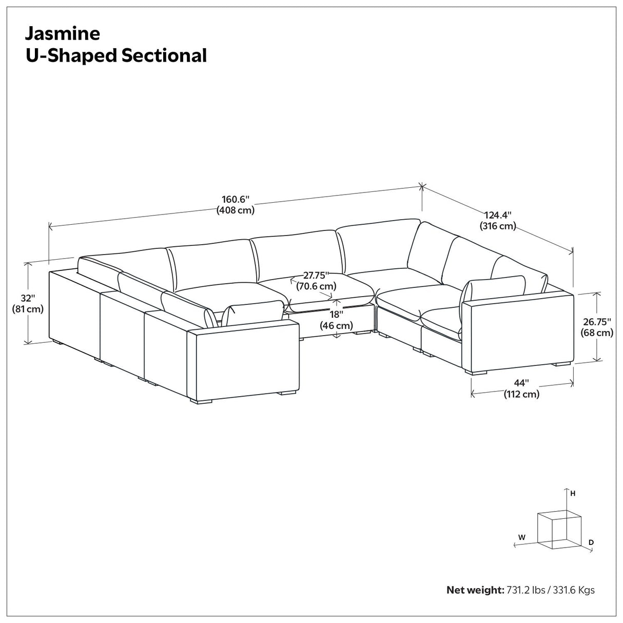 Jasmine - Handcrafted Sectional Sofa