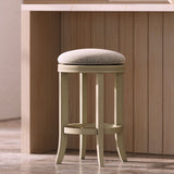Backless Swivel Stool With Upholstered Seat