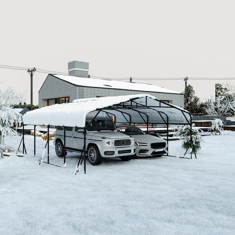 Heavy Duty Carport, All Weather Shelter - Black
