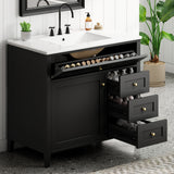Bathroom Vanity With Sink, Cabinet With 3 Drawers And Adjustable Shelf