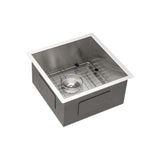 13" Undermount Stainless Steel Kitchen Sink 16 Gauge 9" Deep Single Bowl Basin - Brushed Nickel