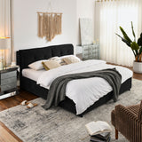 Storage Upholstered Hydraulic Platform Bed With Integrated Headboard