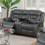 Modern Reclining Loveseat With Console, Cup Holders, Storage