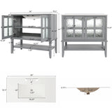 Bathroom Vanity With Ceramic Sink, Adjustable & Open Shelf