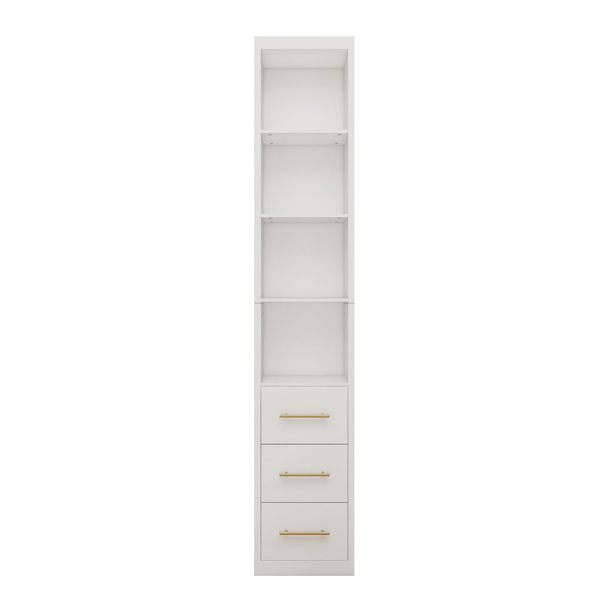 Rectangular Side Storage Cabinet With 3 Drawers For Bedroom - White