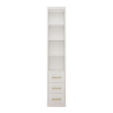 Rectangular Side Storage Cabinet With 3 Drawers For Bedroom - White